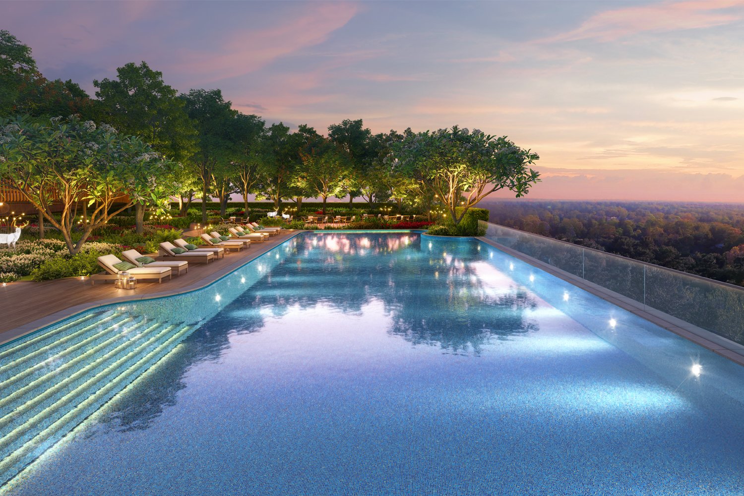 Temperature-controlled swimming pool